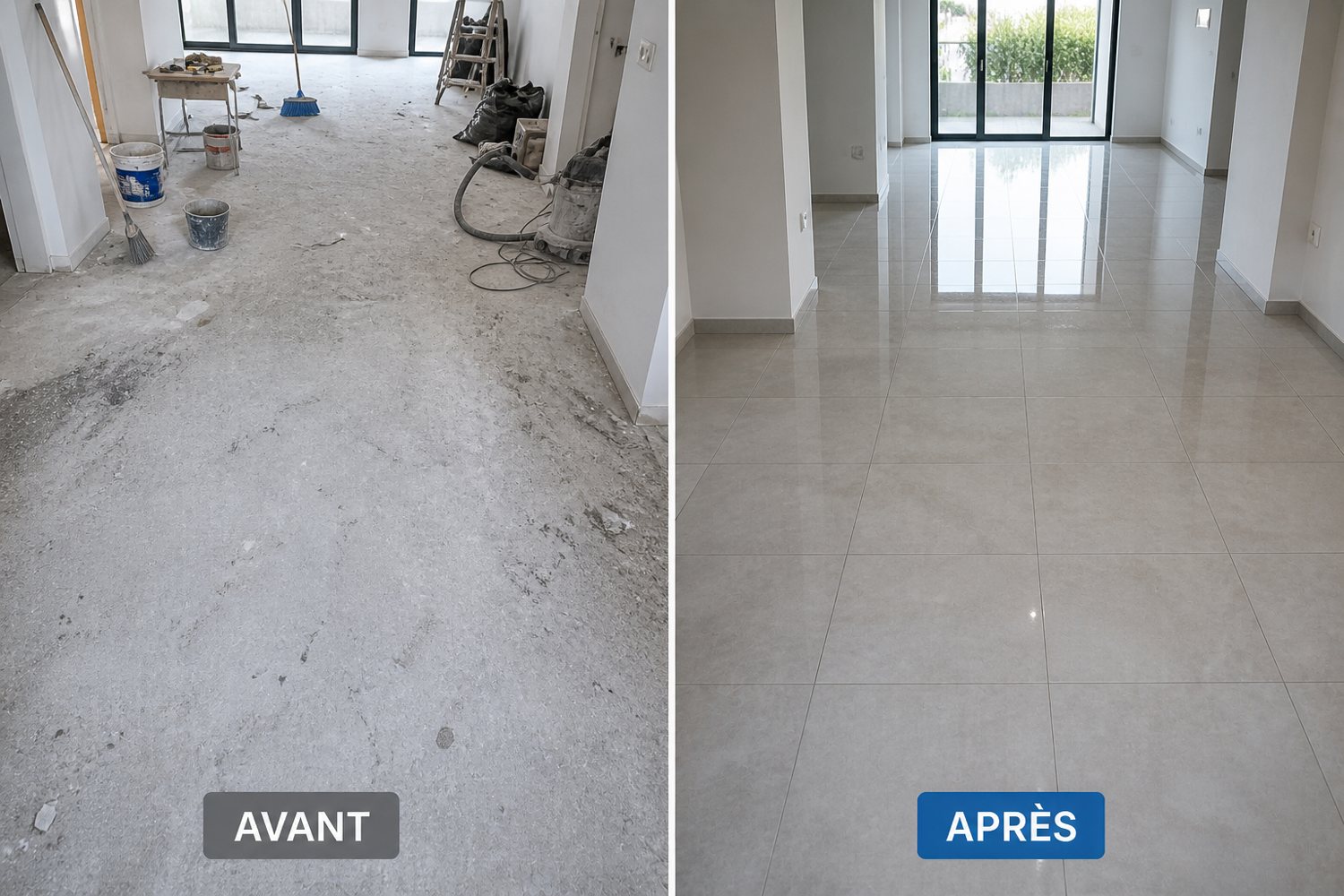Illustration avant et après : Remise en état après travaux